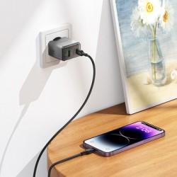 Φορτιστής Borofone Wall Charger BN20 Lena - USB +Type-C 35W Grey Φορτιστής Borofone Wall Charger BN20 Lena - USB +Type-C 35W Grey