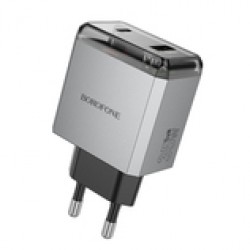 Φορτιστής Borofone Wall Charger BN20 Lena - USB +Type-C 35W Grey Φορτιστής Borofone Wall Charger BN20 Lena - USB +Type-C 35W Grey