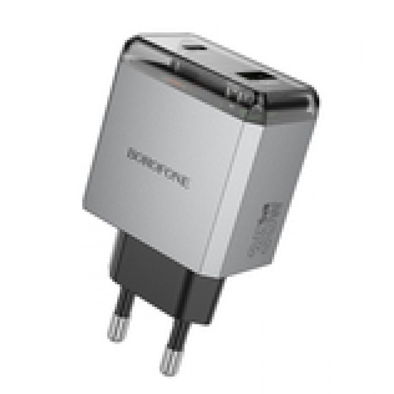 Φορτιστής Borofone Wall Charger BN20 Lena - USB +Type-C 35W Grey Φορτιστής Borofone Wall Charger BN20 Lena - USB +Type-C 35W Grey