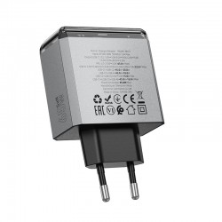 Φορτιστής Borofone Wall Charger BN22 Lena GaN - 2xType C + USB - QC 3.0 PD 65W Grey Φορτιστής Borofone Wall Charger BN22 Lena GaN - 2xType C + USB - QC 3.0 PD 65W Grey
