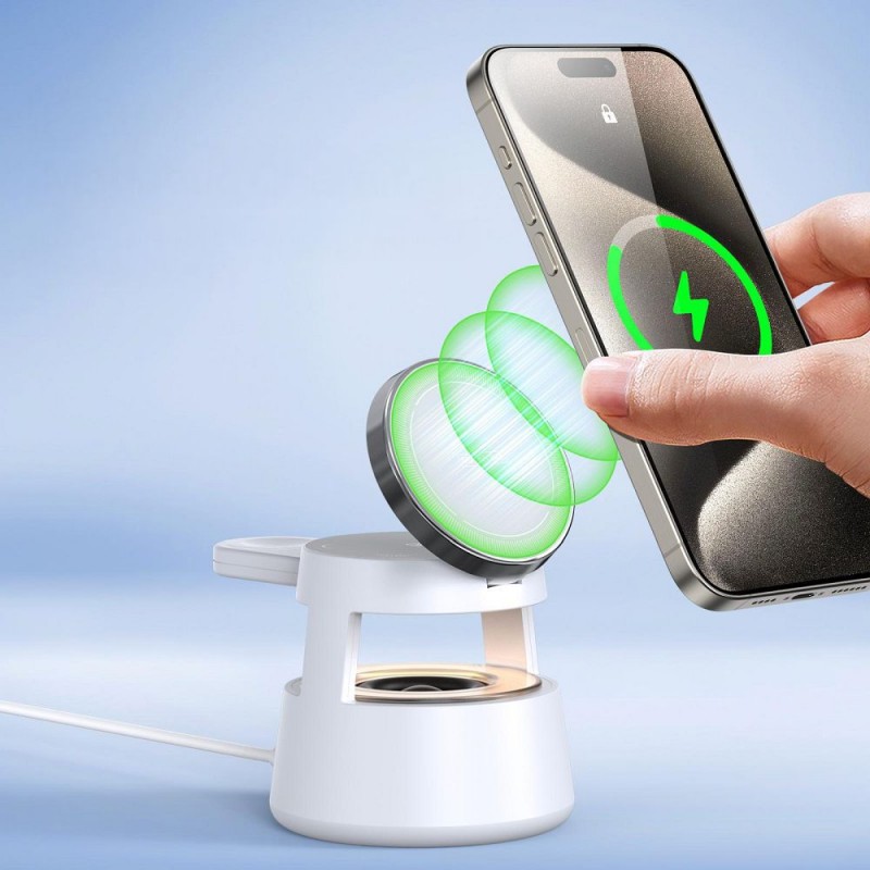 Ασύρματος Φορτιστής Duzzona W23 5-in-1 Magnetic Wireless Charging Station with Bluetooth Speaker White Ασύρματος Φορτιστής Duzzona W23 5-in-1 Magnetic Wireless Charging Station with Bluetooth Speaker White