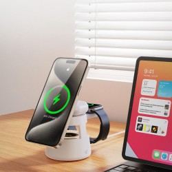 Ασύρματος Φορτιστής Duzzona W23 5-in-1 Magnetic Wireless Charging Station with Bluetooth Speaker White Ασύρματος Φορτιστής Duzzona W23 5-in-1 Magnetic Wireless Charging Station with Bluetooth Speaker White
