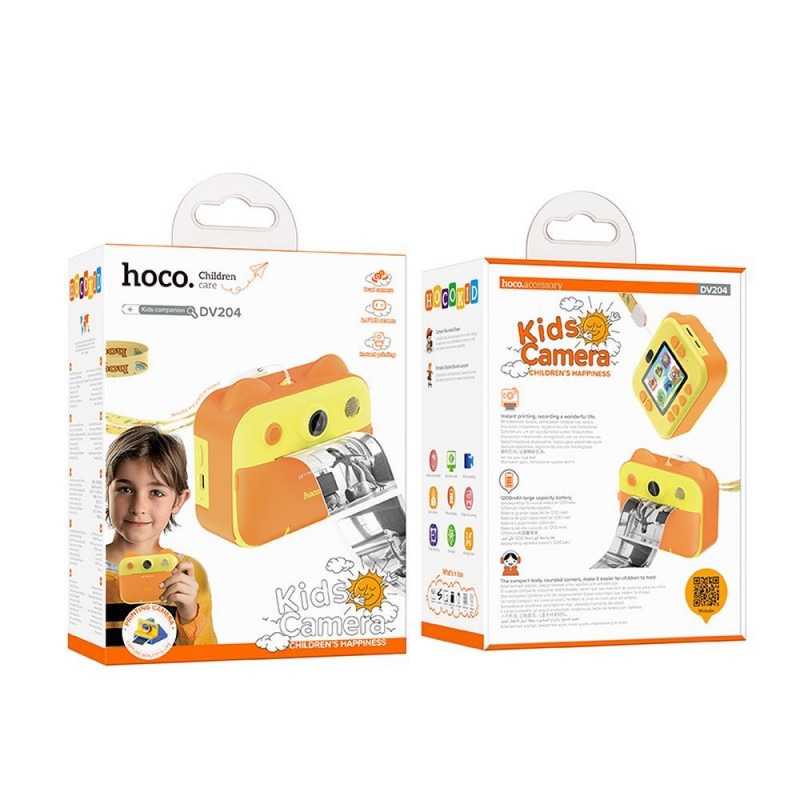 Κάμερα Hoco Digital Kids Camera with Printer And Selfie Function DV204 Yellow