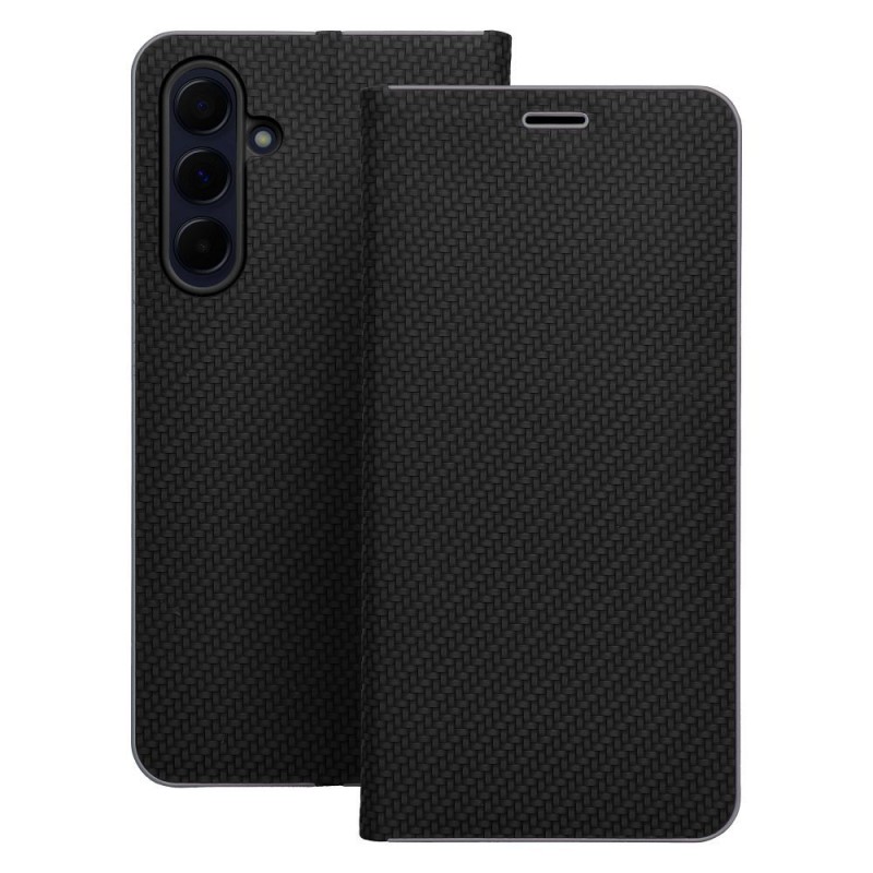 Θήκη Luna Book Carbon Xiaomi Redmi Note 13 Pro 4G / Poco M6 Pro / Note 14S 4G Black