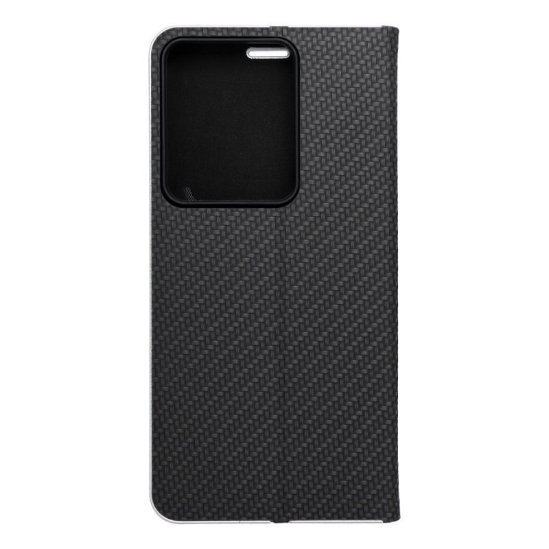 Θήκη Luna Book Carbon Xiaomi Redmi Note 13 Pro 4G / Poco M6 Pro / Note 14S 4G Black