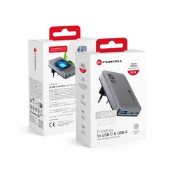 Εξωτερική Μπαταρία FORCELL F-ENERGY GaN III VT-47 Ultra Slim Travel Charger 2 x Type C + USB A 65W Gray Εξωτερική Μπαταρία FORCELL F-ENERGY GaN III VT-47 Ultra Slim Travel Charger 2 x Type C + USB A 65W Gray