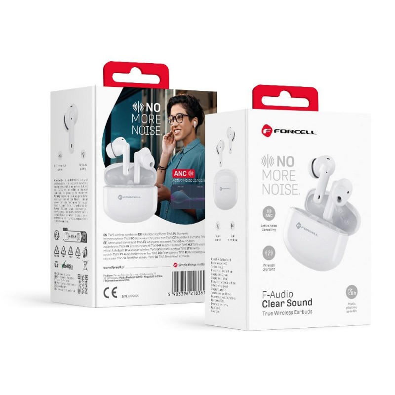 Ακουστικά Bluetooth Forcell F-Audio Wireless Earphones TWS Clear Sound White Ακουστικά Bluetooth Forcell F-Audio Wireless Earphones TWS Clear Sound White