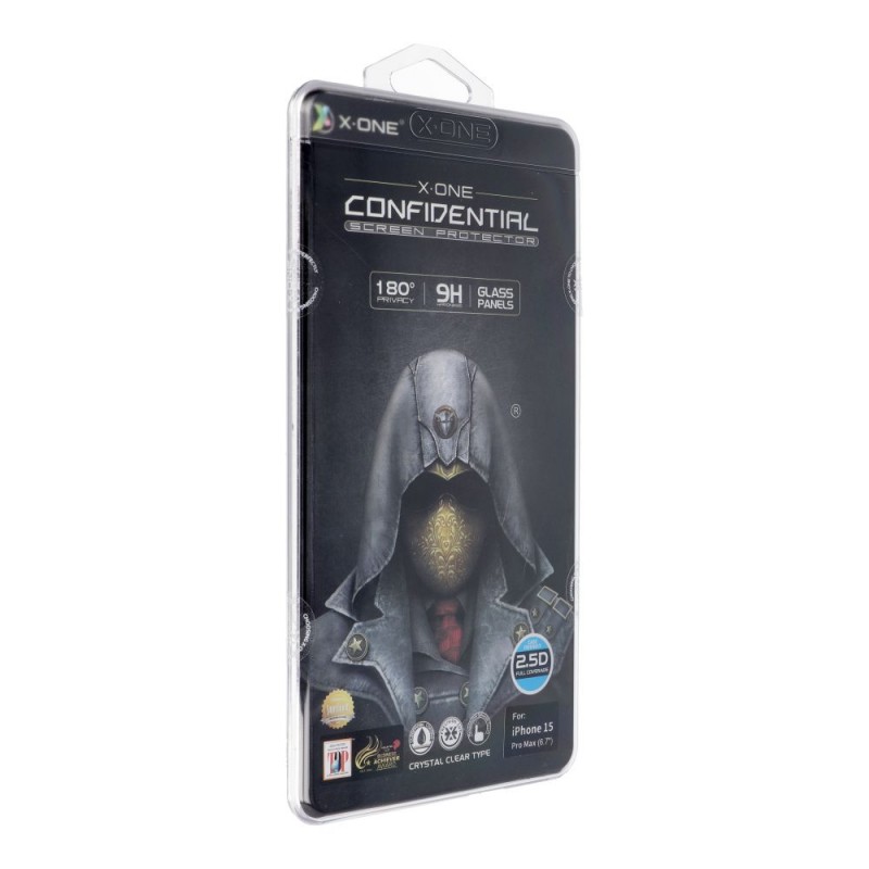 Γυαλί Προστασίας X-ONE Full Cover Extra Strong Privacy  iPhone 15 Pro Max (6.7") Clear