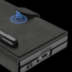 Θήκη Integrated Armor Flip Leather Case with Pen Slot Samsung Galaxy Z Fold6 5G SM-F956 Black