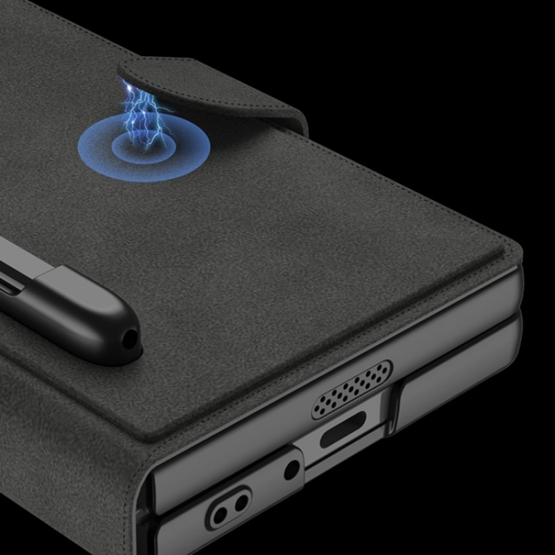 Θήκη Integrated Armor Flip Leather Case with Pen Slot Samsung Galaxy Z Fold6 5G SM-F956 Black