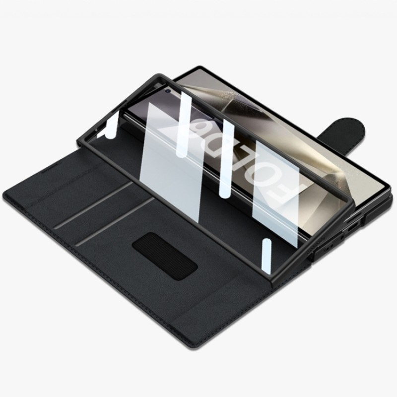Θήκη Integrated Armor Flip Leather Case with Pen Slot Samsung Galaxy Z Fold6 5G SM-F956 Black