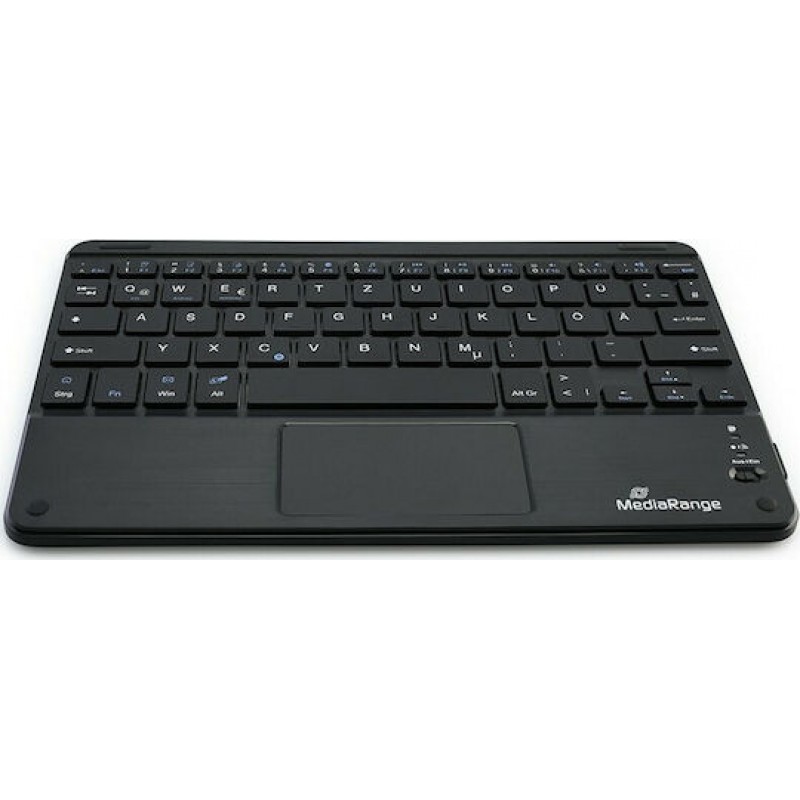 Ασύρματο Πληκτρολόγιο MediaRange Bluetooth Keyboard Foldable & Rechargeable with Touchpad Black (MROS130-GR)