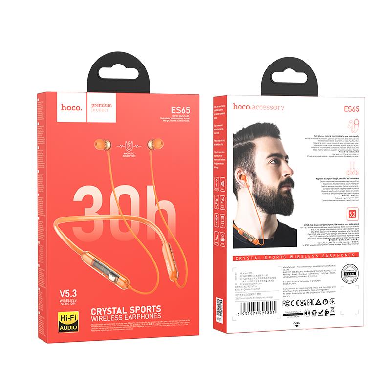 Ακουστικά Bluetooth Hoco ES65 Earbud Orange Ακουστικά Bluetooth Hoco ES65 Earbud Orange