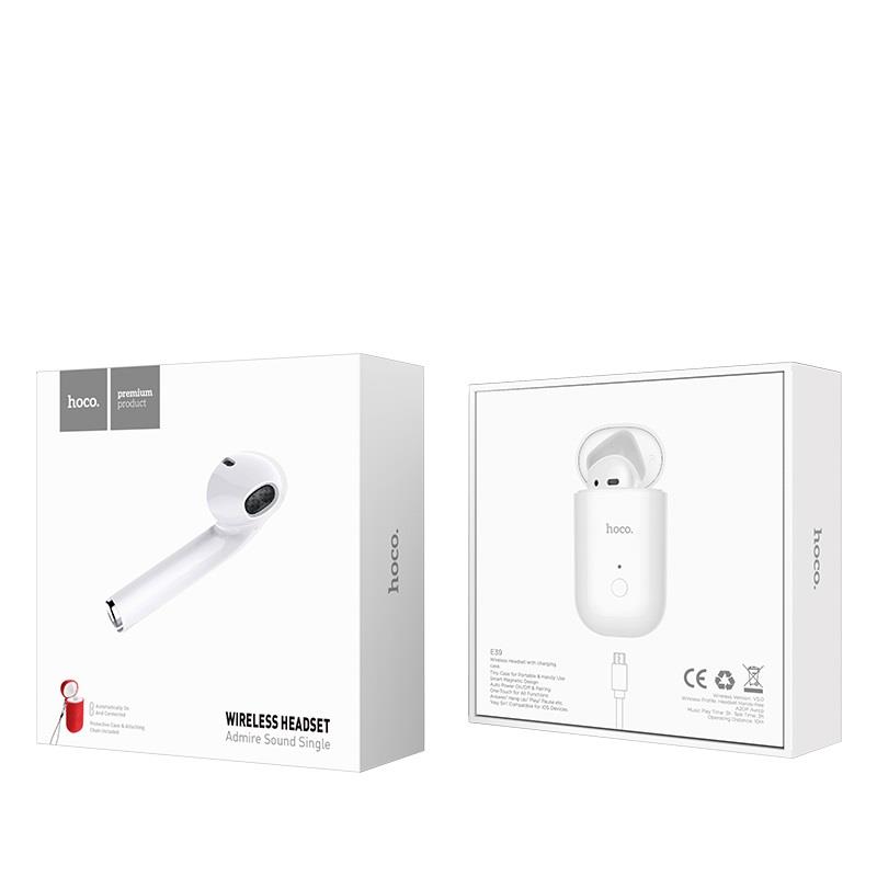 Ακουστικό Bluetooth Hoco E39 Admire Sound Earphone White Ακουστικό Bluetooth Hoco E39 Admire Sound Earphone White