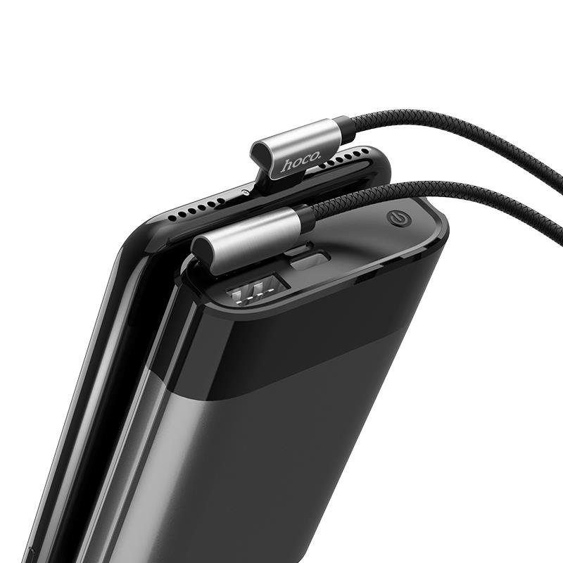 Καλώδιο Φόρτισης Hoco U42 90° Angle Excuisite Steel USB to Type-C  1.2m Black