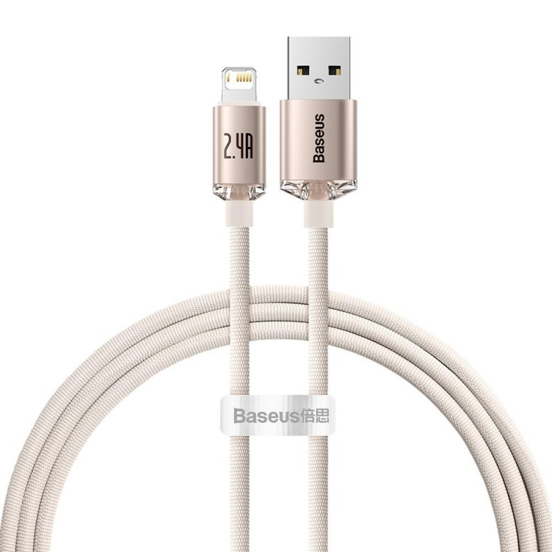 Καλώδιο Φόρτισης Baseus Crystal Shine USB to Lightning Cable 20W 1,2 m Pink (CAJY001104)