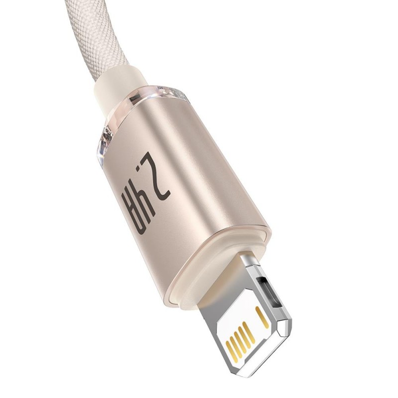 Καλώδιο Φόρτισης Baseus Crystal Shine USB to Lightning Cable 20W 1,2 m Pink (CAJY001104)