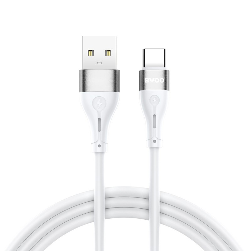 Καλώδιο Φόρτισης Bwoo X280C USB - USB-C Cable 3a 1m Minimalist Silicone White