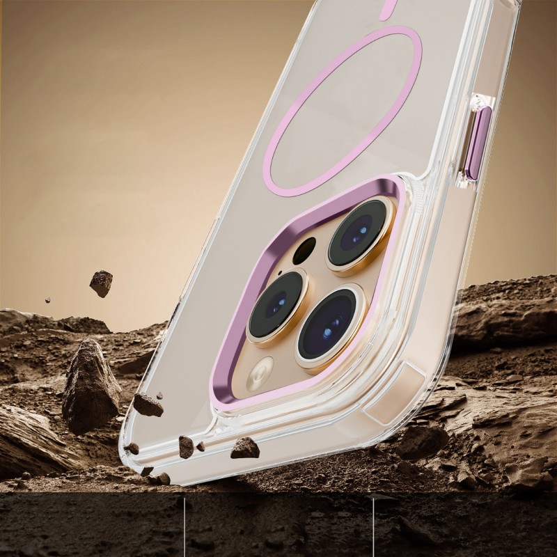 Θήκη Clear Thin Mag Cover Case With Magsafe iPhone 16 (6.1") Transparent Pink