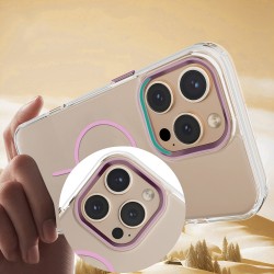 Θήκη Clear Thin Mag Cover Case With Magsafe iPhone 16 (6.1") Transparent Pink