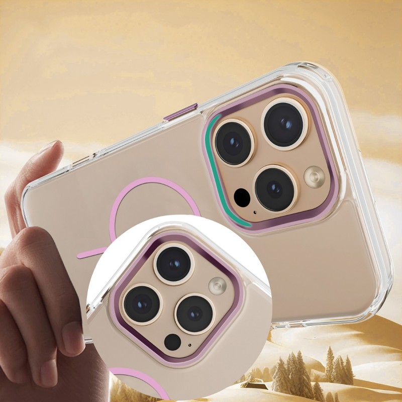 Θήκη Clear Thin Mag Cover Case With Magsafe iPhone 16 (6.1") Transparent Pink