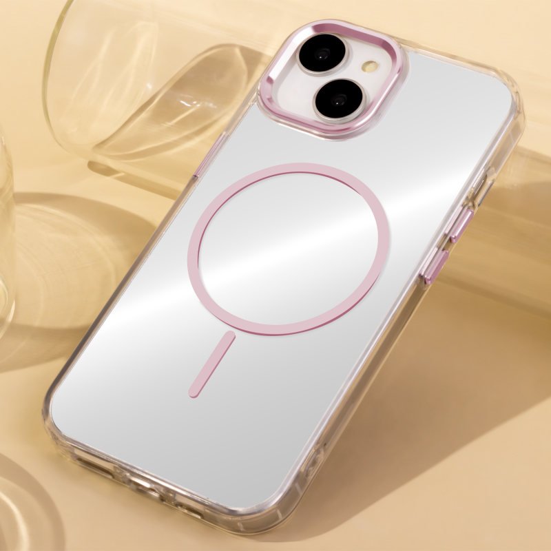 Θήκη Clear Thin Mag Cover Case With Magsafe iPhone 16 (6.1") Transparent Pink