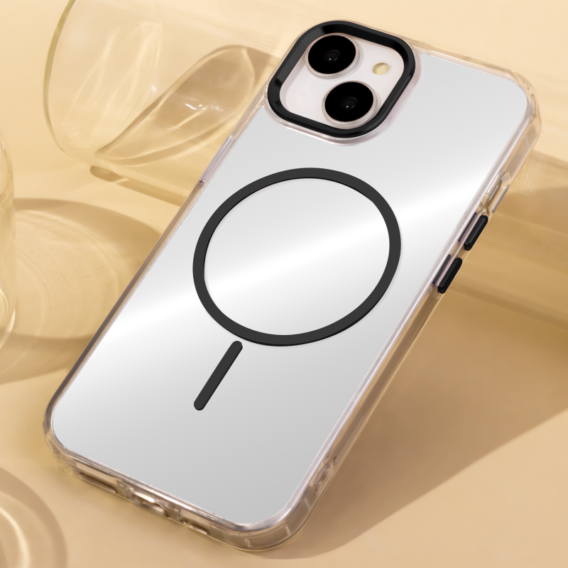 Θήκη Clear Thin Mag Cover Case With Magsafe iPhone 16e (6.1") Transparent Black