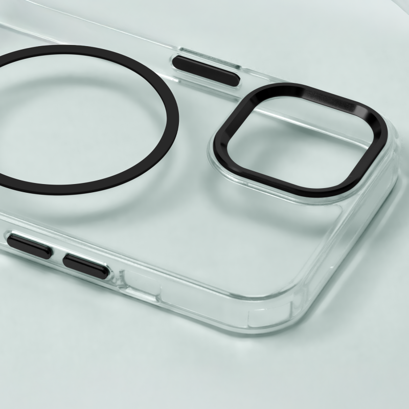 Θήκη Clear Thin Mag Cover Case With Magsafe iPhone 16e (6.1") Transparent Black