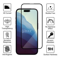 Γυαλί Προστασίας Vmax for Apple iPhone 14 Pro Max (6.7") Full Glue 10D Tempered Glass AntiShock Black