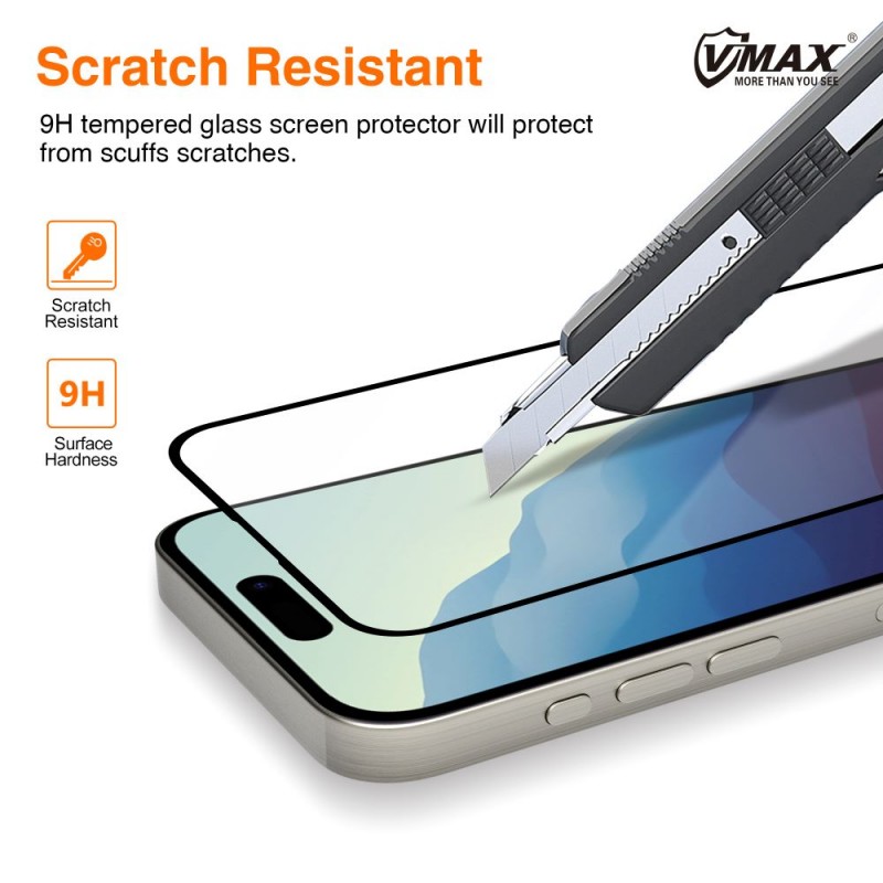 Γυαλί Προστασίας Vmax for Apple iPhone 14 Pro Max (6.7") Full Glue 10D Tempered Glass AntiShock Black