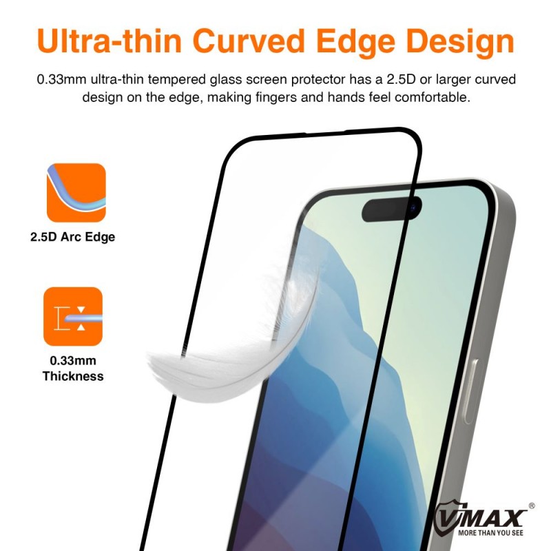 Γυαλί Προστασίας Vmax for Apple iPhone 14 Pro Max (6.7") Full Glue 10D Tempered Glass AntiShock Black