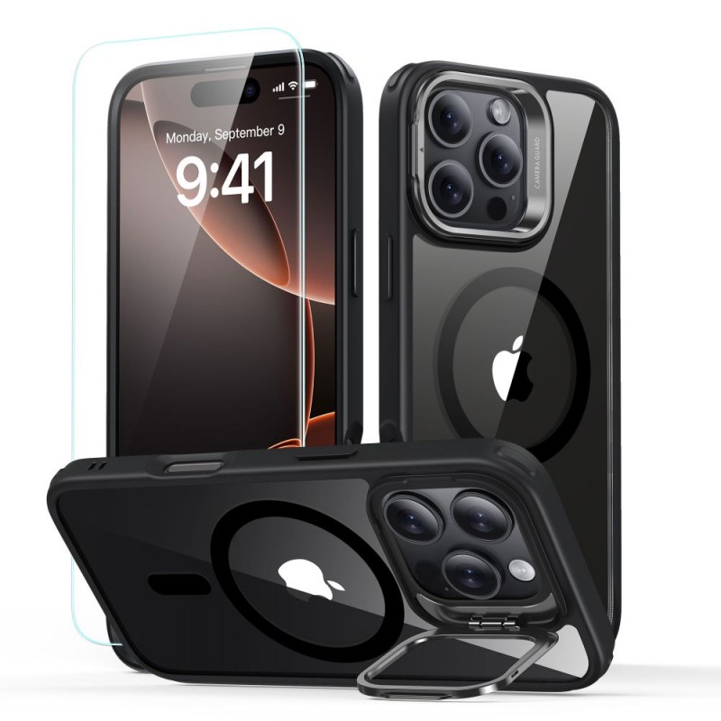 Θήκη ESR Classic Hybrid Kickstand Halolock Magsafe Case & Tempered Glass iPhone 16 Pro Max (6.9") Clear / Black