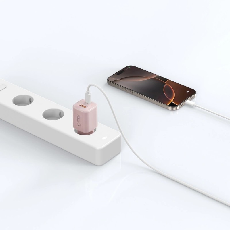 Φορτιστής Ταξιδίου Tech-Protect  33W 2-Port Network Charger Baby Pink