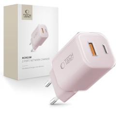 Φορτιστής Ταξιδίου Tech-Protect  33W 2-Port Network Charger Baby Pink