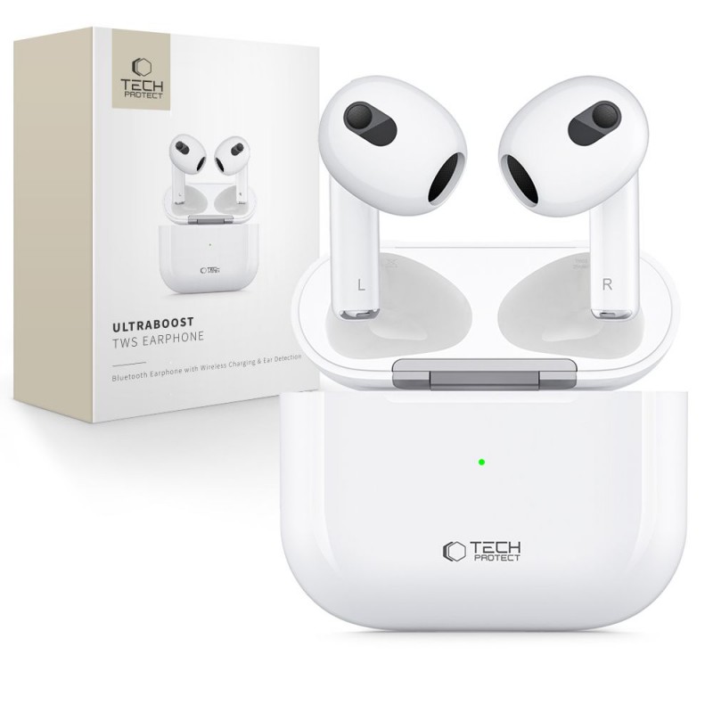 Ακουστικά Bluetooth Tech-Protect Ultraboost TWS Earphone Core White