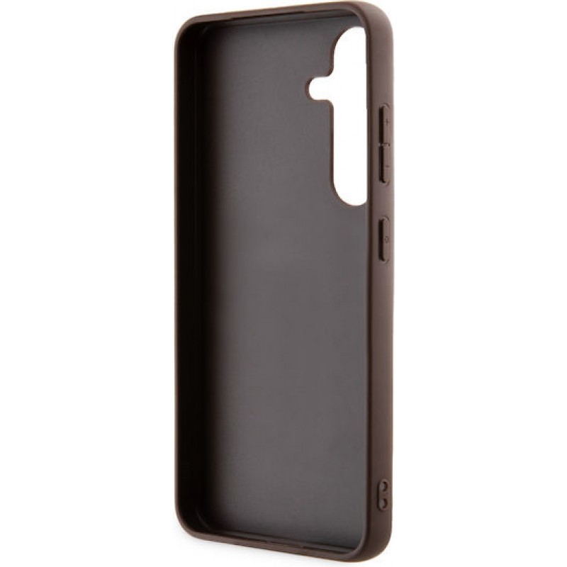 Θήκη Guess 4G Metal Gold Logo Back Cover Samsung Galaxy S24+ Plus SM-S926 Δερμάτινο Καφέ 