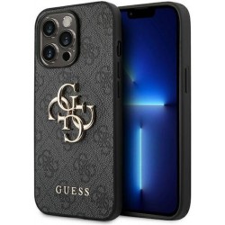 Θήκη Guess PU 4G Metal Logo Case for iPhone 14 Pro Max Grey (6.7") Grey