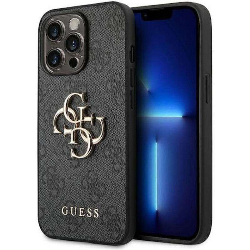 Θήκη Guess PU 4G Metal Logo Case for iPhone 14 Pro Max Grey (6.7") Grey