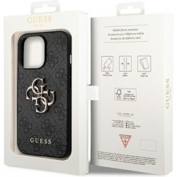 Θήκη Guess PU 4G Metal Logo Case for iPhone 14 Pro Max Grey (6.7") Grey