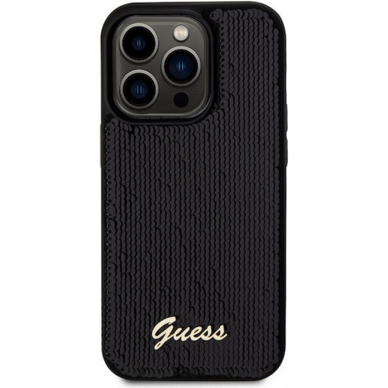 Θήκη Guess Sequin Script Logo Case for iPhone 14 Pro Max (6.7") Black