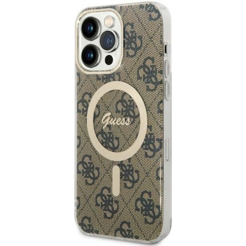 Guess IML 4G MagSafe Case for iPhone 14 Pro Max (6.7") Brown