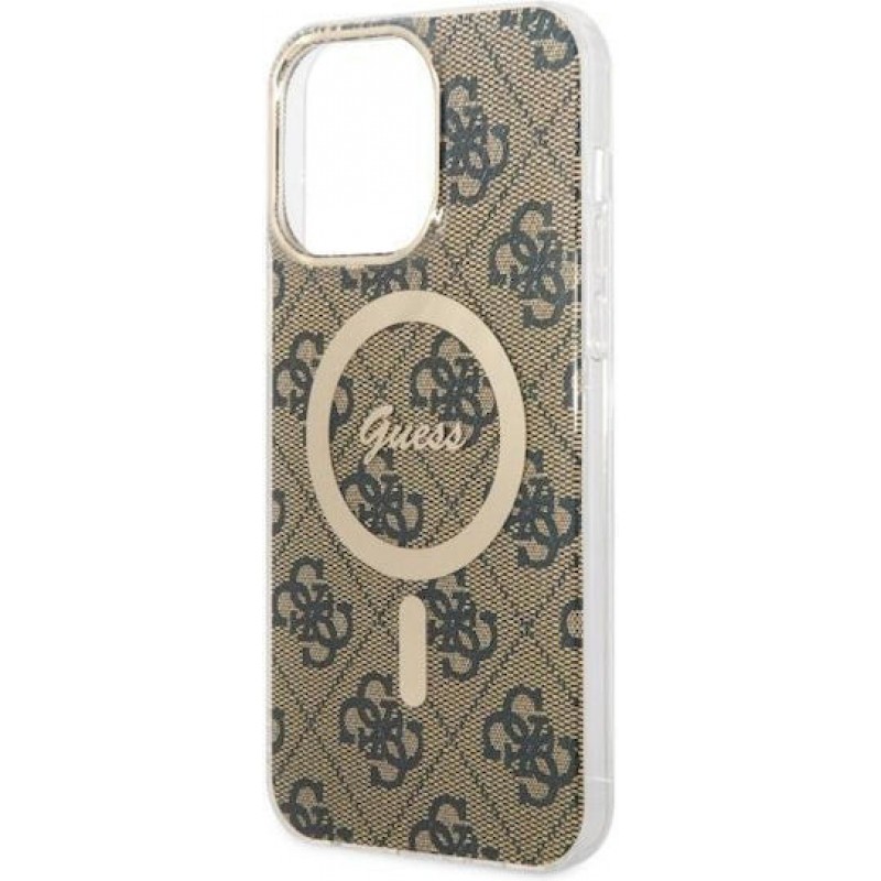 Guess IML 4G MagSafe Case for iPhone 14 Pro Max (6.7") Brown