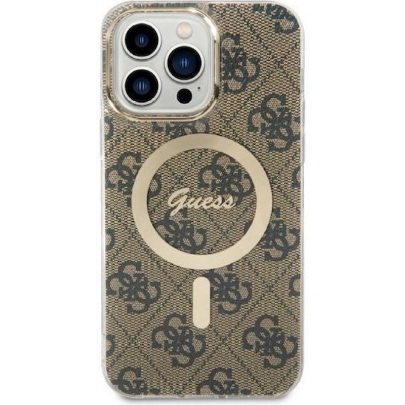Guess IML 4G MagSafe Case for iPhone 14 Pro Max (6.7") Brown