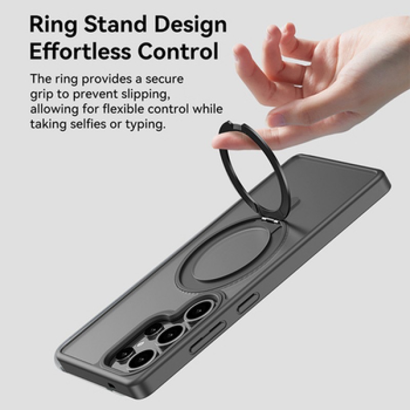 Θήκη Rock Rotating Stand Soft Touch Series Magnetic Case For Samsung Galaxy S25+ Plus 5G S938 Black