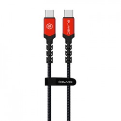 Καλώδιο Blavec Cable Raptor Braided Type-C to Type-C 2m 5A 100W Apple CarPlay/Android Auto Black-Red Καλώδιο Blavec Cable Raptor Braided Type-C to Type-C 2m 5A 100W Apple CarPlay/Android Auto Black-Red