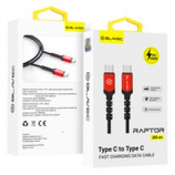 Καλώδιο Blavec Cable Raptor Braided Type-C to Type-C 2m 5A 100W Apple CarPlay/Android Auto Black-Red Καλώδιο Blavec Cable Raptor Braided Type-C to Type-C 2m 5A 100W Apple CarPlay/Android Auto Black-Red
