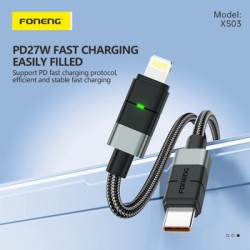 Καλώδιο Data Foneng XS03 Type-C to Type-C 240W 2m Black