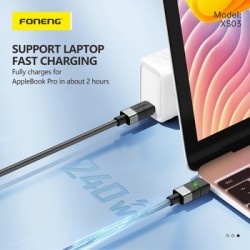 Καλώδιο Data Foneng XS03 Type-C to Type-C 240W 2m Black