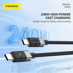 Καλώδιο Data Foneng XS03 Type-C to Type-C 240W 2m Black