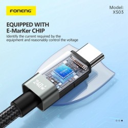 Καλώδιο Data Foneng XS03 Type-C to Type-C 240W 2m Black